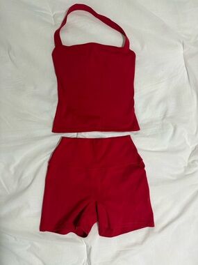 CSB Serenity halter top (S) and matching short (M) in the color chilli